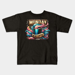 Exclusive 'Monday: more coffee, less groggy' design Kids T-Shirt
